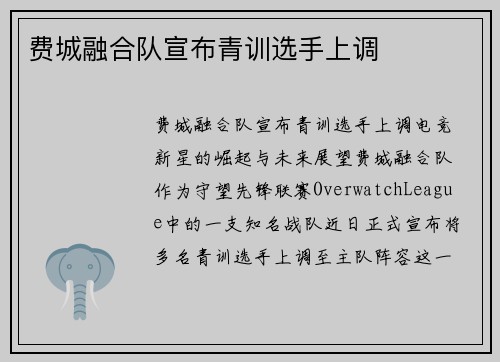 费城融合队宣布青训选手上调